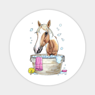 Palomino Horse Magnet - Wash Tub Filly by Julie Townsend Studio